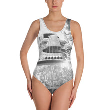 Load image into Gallery viewer, Swimsuit Grayscale Guitar One-Piece