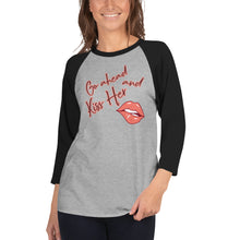 Load image into Gallery viewer, Shirt Kiss Her 3/4 Sleeve Raglan