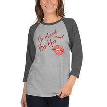 Load image into Gallery viewer, Shirt Kiss Her 3/4 Sleeve Raglan