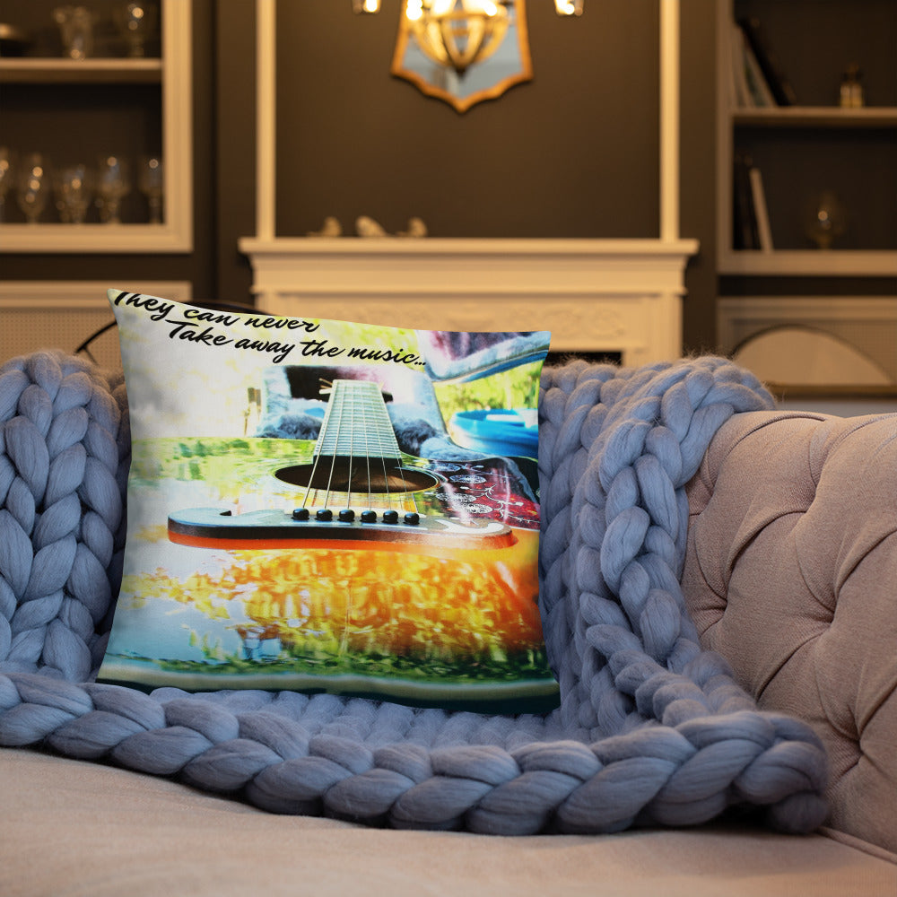 Throw Pillow Colorful Guitar