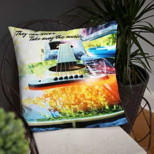 Throw Pillow Colorful Guitar