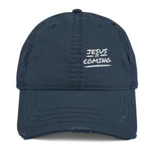 Hat Distressed Jesus is Coming, Dark Colors