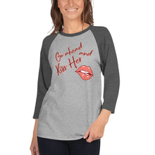 Load image into Gallery viewer, Shirt Kiss Her 3/4 Sleeve Raglan
